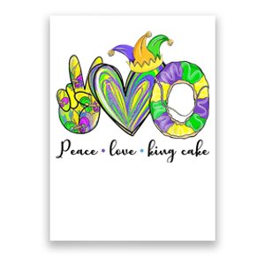 Peace Love King Cake Mardi Gras Poster