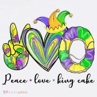 Peace Love King Cake Mardi Gras Premium T-Shirt