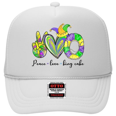 Peace Love King Cake Mardi Gras Trucker Hat