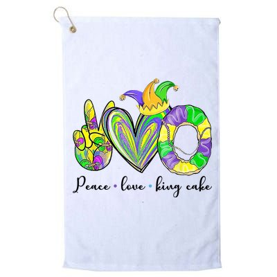 Peace Love King Cake Mardi Gras Golf Towel