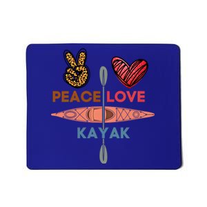 Peace Love Kayak Heart Kayaker Canoeing Paddling Boating Gift Mousepad