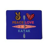 Peace Love Kayak Heart Kayaker Canoeing Paddling Boating Gift Mousepad