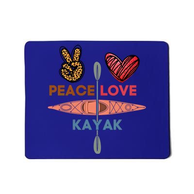 Peace Love Kayak Heart Kayaker Canoeing Paddling Boating Gift Mousepad