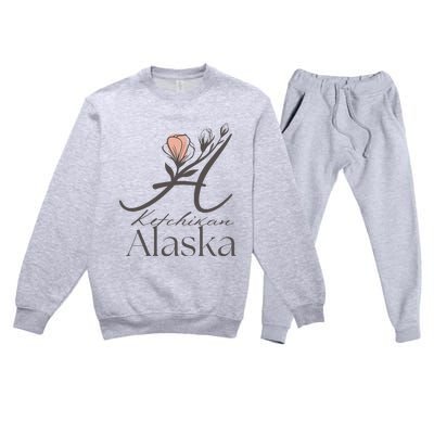 Proud Lady Ketchikan Alaska Women Home Sweet Home Premium Crewneck Sweatsuit Set