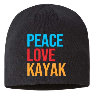 Peace Love Kayak Gift Sustainable Beanie