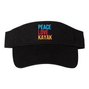 Peace Love Kayak Gift Valucap Bio-Washed Visor