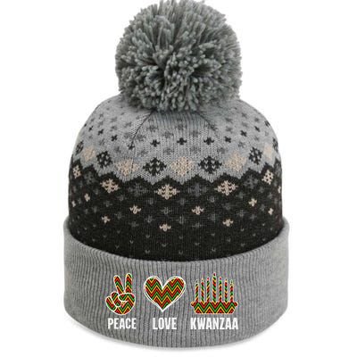 Peace Love Kwanzaa Happy Kwanzaa African American The Baniff Cuffed Pom Beanie