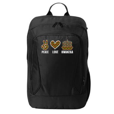 Peace Love Kwanzaa Happy Kwanzaa African American City Backpack