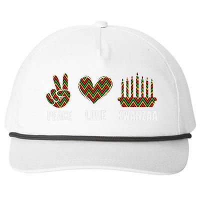 Peace Love Kwanzaa Happy Kwanzaa African American Snapback Five-Panel Rope Hat