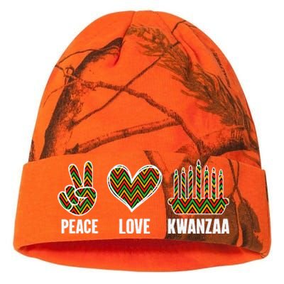 Peace Love Kwanzaa Happy Kwanzaa African American Kati Licensed 12" Camo Beanie