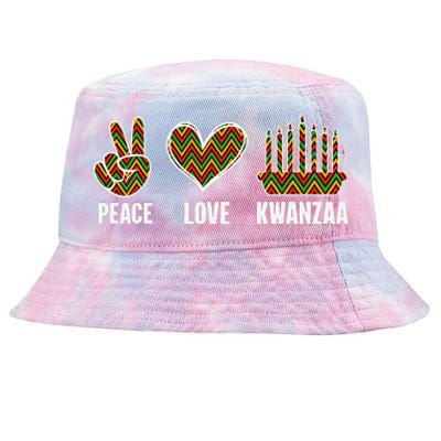 Peace Love Kwanzaa Happy Kwanzaa African American Tie-Dyed Bucket Hat