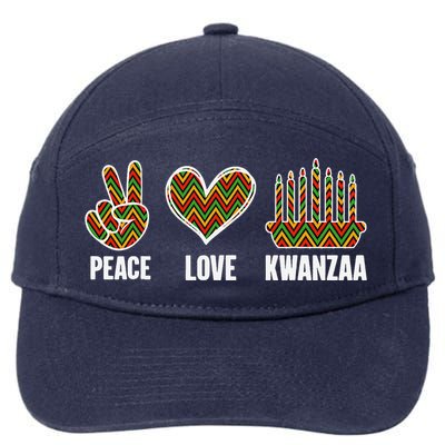 Peace Love Kwanzaa Happy Kwanzaa African American 7-Panel Snapback Hat