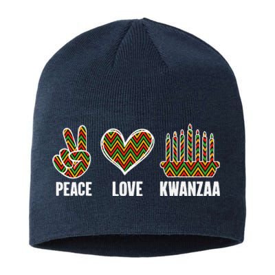 Peace Love Kwanzaa Happy Kwanzaa African American Sustainable Beanie