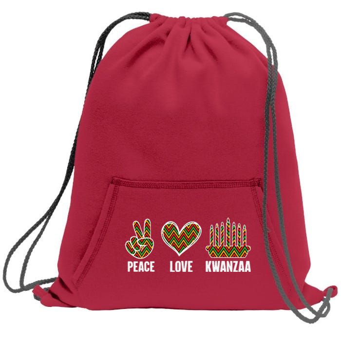 Peace Love Kwanzaa Happy Kwanzaa African American Sweatshirt Cinch Pack Bag