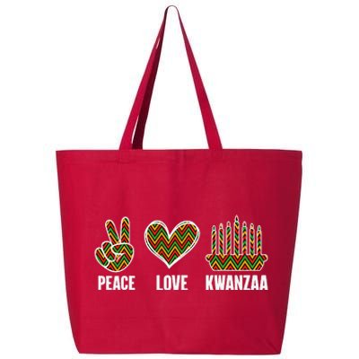 Peace Love Kwanzaa Happy Kwanzaa African American 25L Jumbo Tote