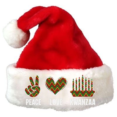 Peace Love Kwanzaa Happy Kwanzaa African American Premium Christmas Santa Hat