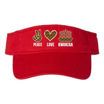 Peace Love Kwanzaa Happy Kwanzaa African American Valucap Bio-Washed Visor