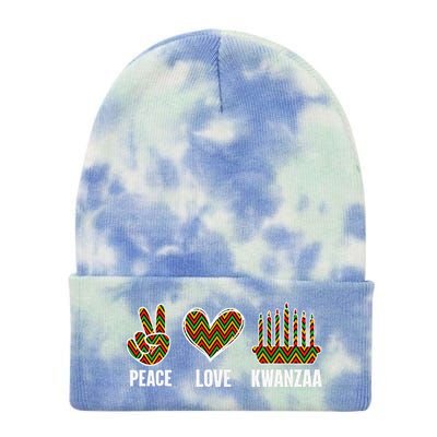 Peace Love Kwanzaa Happy Kwanzaa African American Tie Dye 12in Knit Beanie