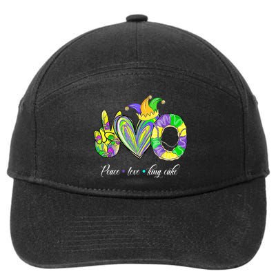 Peace Love King Cake Mardi Gras 7-Panel Snapback Hat