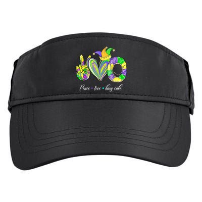 Peace Love King Cake Mardi Gras Adult Drive Performance Visor