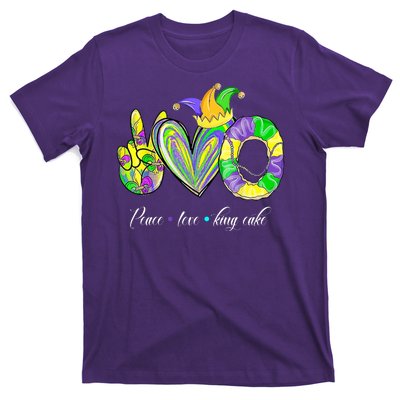 Peace Love King Cake Mardi Gras T-Shirt