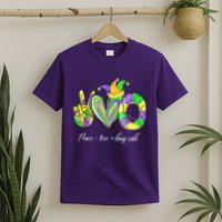 Peace Love King Cake Mardi Gras T-Shirt