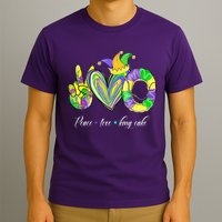 Peace Love King Cake Mardi Gras T-Shirt