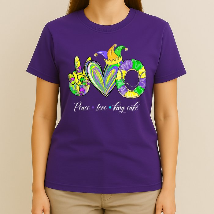 Peace Love King Cake Mardi Gras T-Shirt