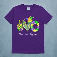 Peace Love King Cake Mardi Gras T-Shirt