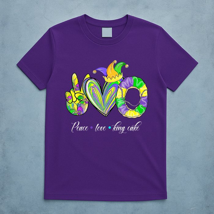 Peace Love King Cake Mardi Gras T-Shirt