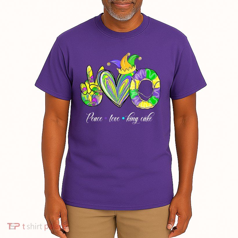 Peace Love King Cake Mardi Gras Tall T-Shirt