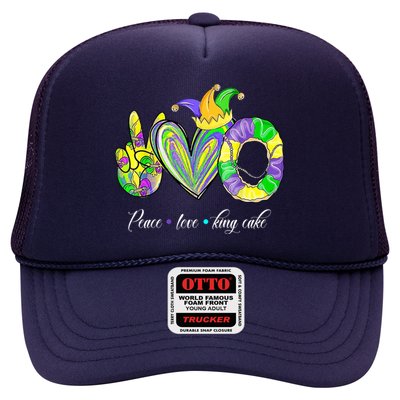Peace Love King Cake Mardi Gras Trucker Hat
