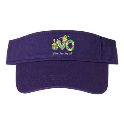 Peace Love King Cake Mardi Gras Visor