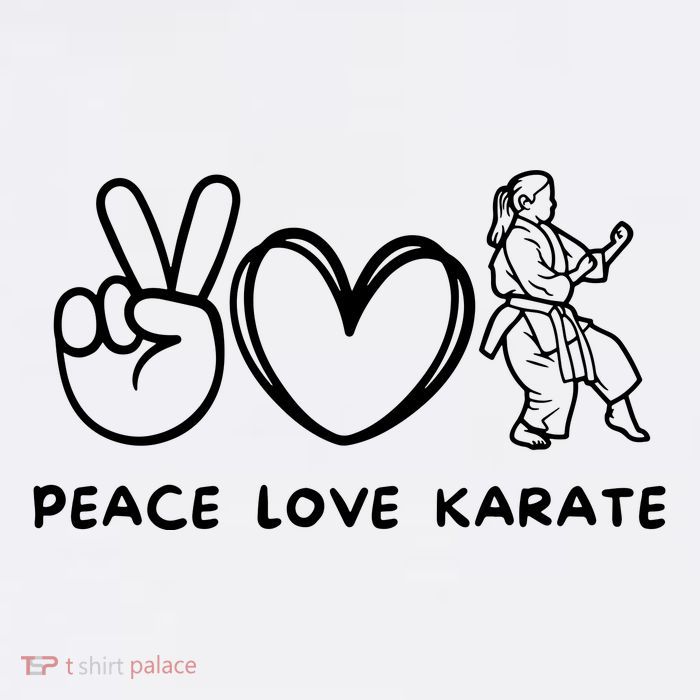Peace Love Karate Girl Retro Karate Girl Lover Martial Arts Tall T-Shirt