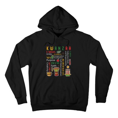 Happy Kwanzaa Drum Kinara Seven Candles Africa Celebration Hoodie