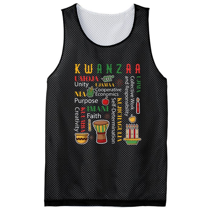 Happy Kwanzaa Drum Kinara Seven Candles Africa Celebration Mesh Reversible Basketball Jersey Tank