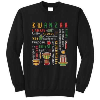 Happy Kwanzaa Drum Kinara Seven Candles Africa Celebration Tall Sweatshirt