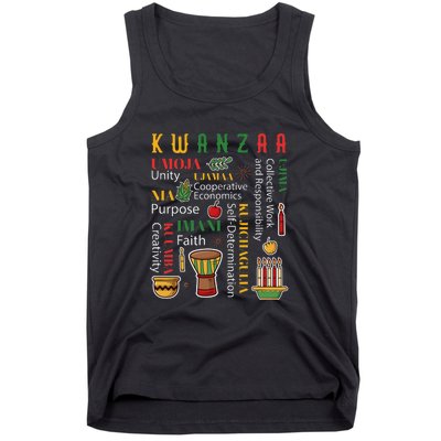 Happy Kwanzaa Drum Kinara Seven Candles Africa Celebration Tank Top