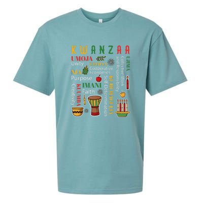 Happy Kwanzaa Drum Kinara Seven Candles Africa Celebration Sueded Cloud Jersey T-Shirt