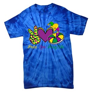 Peace Love King Cake Funny Mardi Gras Festival Carnival Gift Tie-Dye T-Shirt