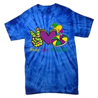 Peace Love King Cake Funny Mardi Gras Festival Carnival Gift Tie-Dye T-Shirt