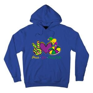 Peace Love King Cake Funny Mardi Gras Festival Carnival Gift Tall Hoodie