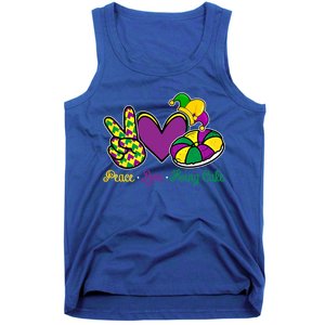 Peace Love King Cake Funny Mardi Gras Festival Carnival Gift Tank Top