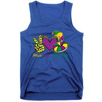 Peace Love King Cake Funny Mardi Gras Festival Carnival Gift Tank Top