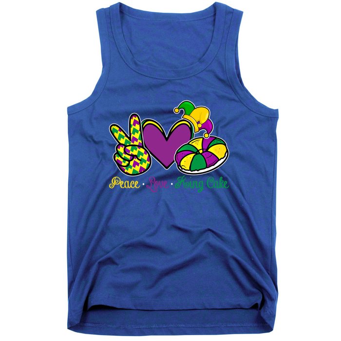 Peace Love King Cake Funny Mardi Gras Festival Carnival Gift Tank Top