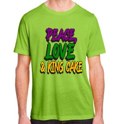 Peace Love King Cake Funny Mardi Gras Festival Party Outfit Gift Adult ChromaSoft Performance T-Shirt