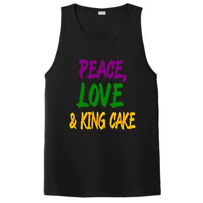 Peace Love King Cake Funny Mardi Gras Festival Party Outfit Gift PosiCharge Competitor Tank