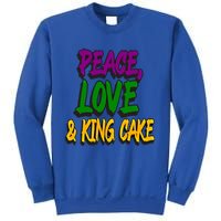 Peace Love King Cake Funny Mardi Gras Festival Party Outfit Gift Sweatshirt