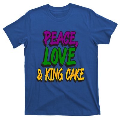 Peace Love King Cake Funny Mardi Gras Festival Party Outfit Gift T-Shirt