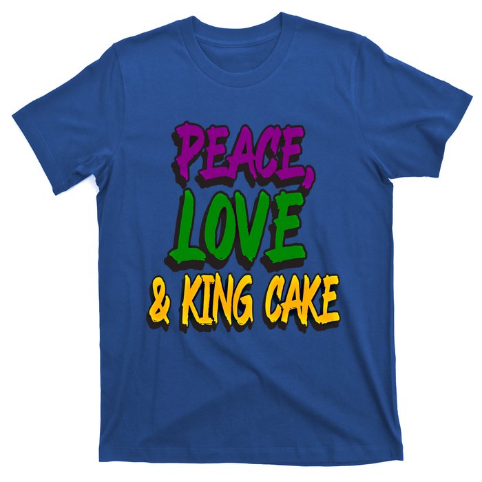 Peace Love King Cake Funny Mardi Gras Festival Party Outfit Gift T-Shirt